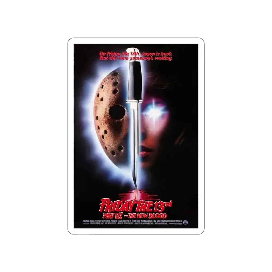 FRIDAY THE 13TH PART VII - THE NEW BLOOD 1988 Movie Poster STICKER Vinyl Die-Cut Decal 5 Inch - The Sticker Space