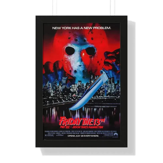 FRIDAY THE 13TH PART VIII - JASON TAKES MANHATTAN 1989 - Framed Movie Poster 16″ x 24″ Black - The Sticker Space
