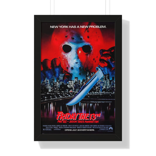 FRIDAY THE 13TH PART VIII - JASON TAKES MANHATTAN 1989 - Framed Movie Poster-16″ x 24″-The Sticker Space