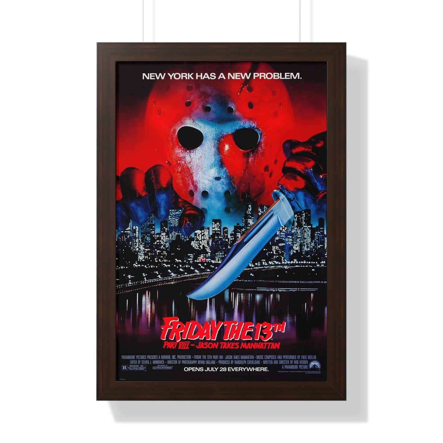 FRIDAY THE 13TH PART VIII - JASON TAKES MANHATTAN 1989 - Framed Movie Poster-16″ x 24″-The Sticker Space