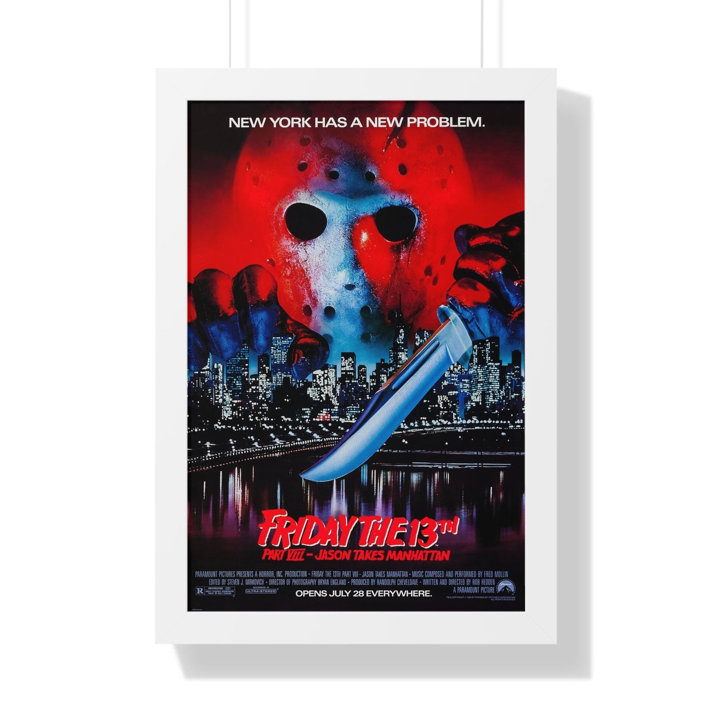 FRIDAY THE 13TH PART VIII - JASON TAKES MANHATTAN 1989 - Framed Movie Poster-16″ x 24″-The Sticker Space