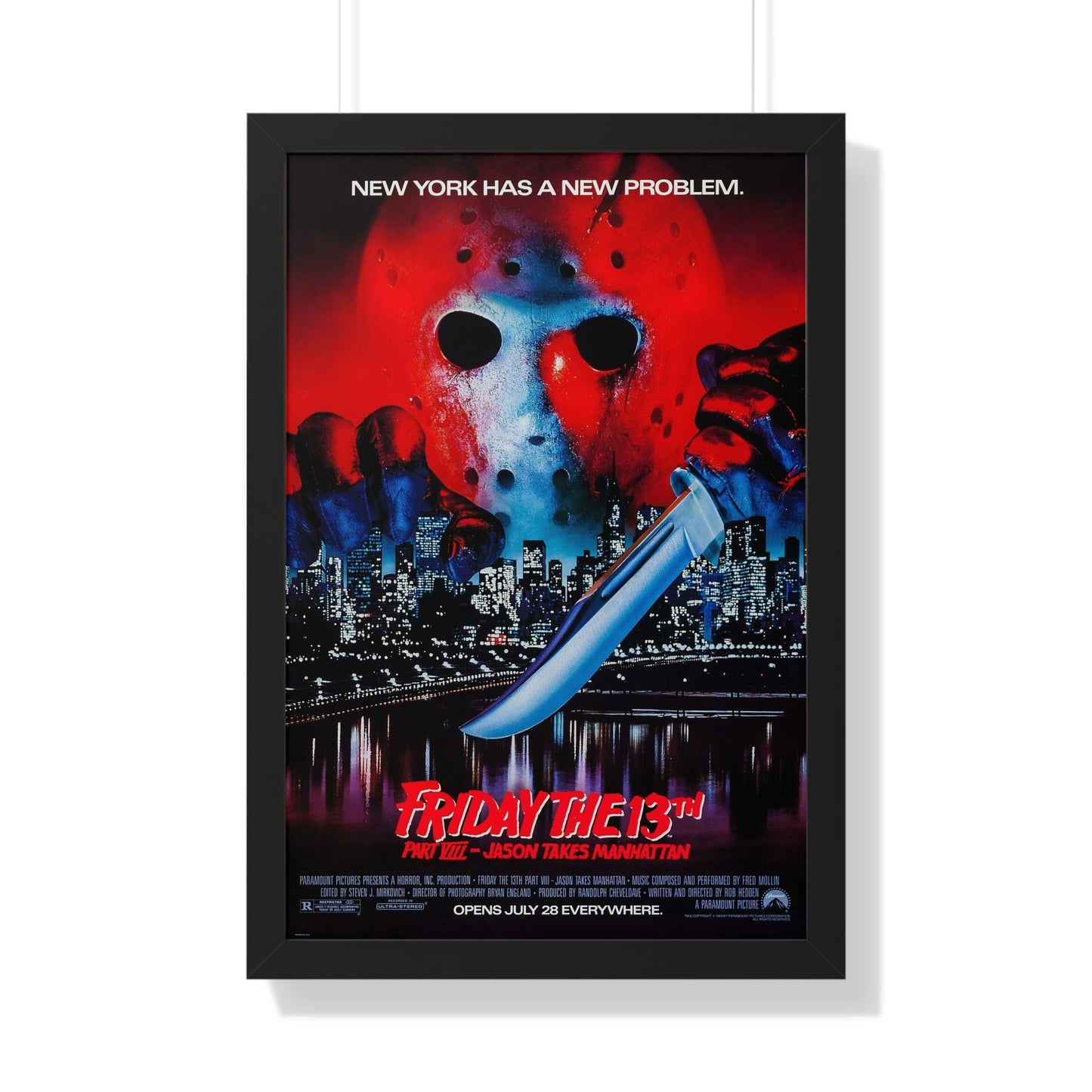 FRIDAY THE 13TH PART VIII - JASON TAKES MANHATTAN 1989 - Framed Movie Poster-20" x 30"-The Sticker Space