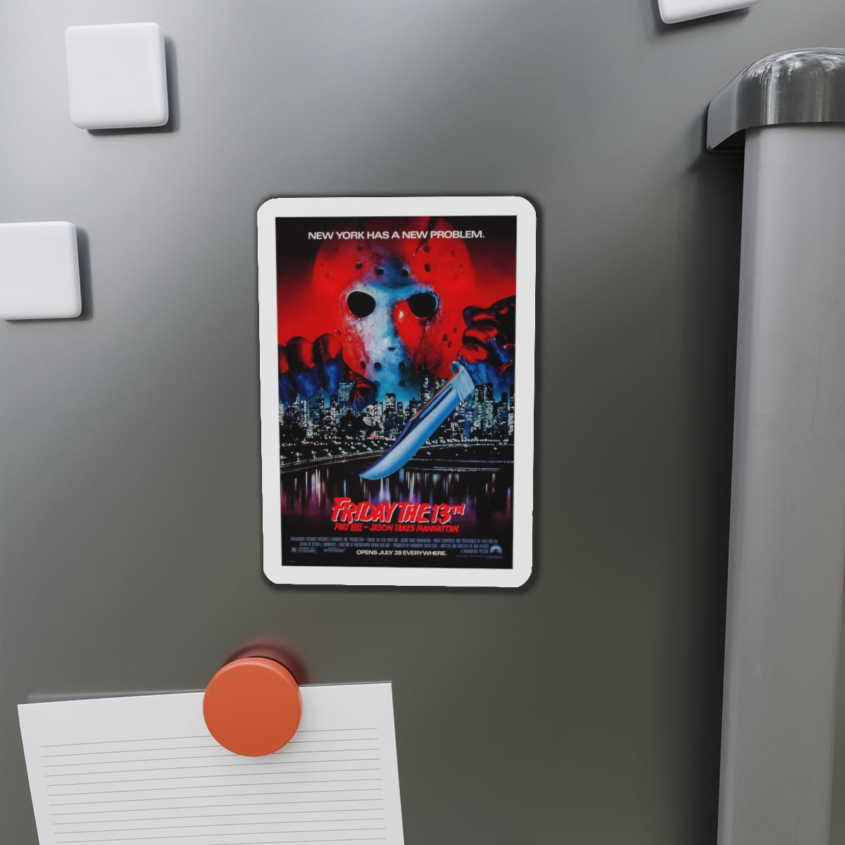 FRIDAY THE 13TH PART VIII - JASON TAKES MANHATTAN 1989 Movie Poster - Die-Cut Magnet-The Sticker Space