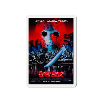 FRIDAY THE 13TH PART VIII - JASON TAKES MANHATTAN 1989 Movie Poster - Refrigerator Magnet 5 Inch - The Sticker Space