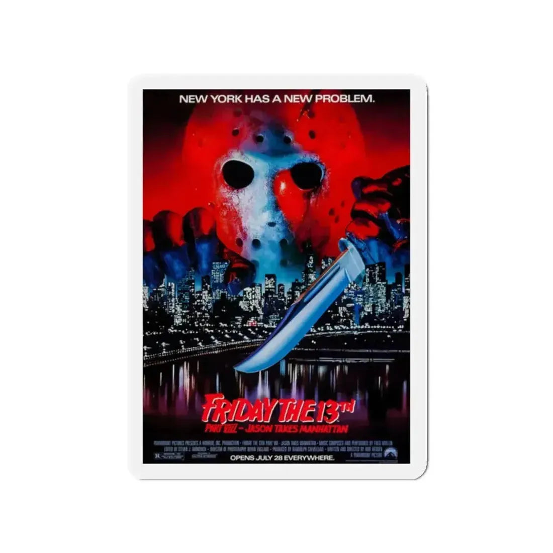 FRIDAY THE 13TH PART VIII - JASON TAKES MANHATTAN 1989 Movie Poster - Refrigerator Magnet - The Sticker Space