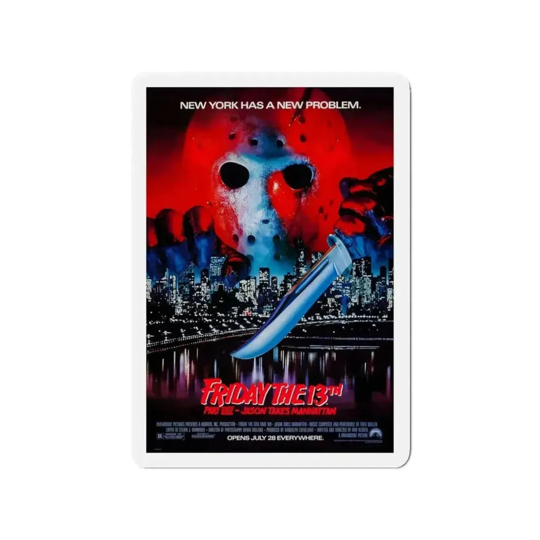 FRIDAY THE 13TH PART VIII - JASON TAKES MANHATTAN 1989 Movie Poster - Refrigerator Magnet - The Sticker Space