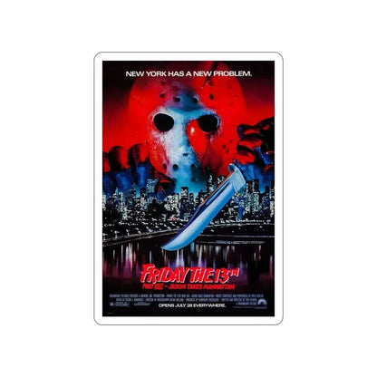 FRIDAY THE 13TH PART VIII - JASON TAKES MANHATTAN 1989 Movie Poster STICKER Vinyl Die-Cut Decal 3 Inch - The Sticker Space