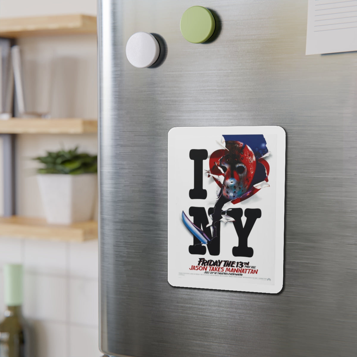 FRIDAY THE 13TH PART VIII - JASON TAKES MANHATTAN (TEASER) 1989 Movie Poster - Die-Cut Magnet-The Sticker Space