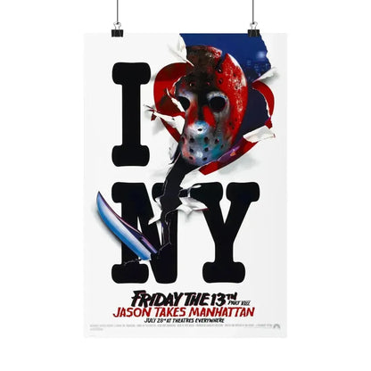 FRIDAY THE 13TH PART VIII - JASON TAKES MANHATTAN (TEASER) 1989 - Paper Movie Poster 12″ x 18″ Matte - The Sticker Space