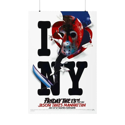 FRIDAY THE 13TH PART VIII - JASON TAKES MANHATTAN (TEASER) 1989 - Paper Movie Poster 36" x 54" Matte - The Sticker Space