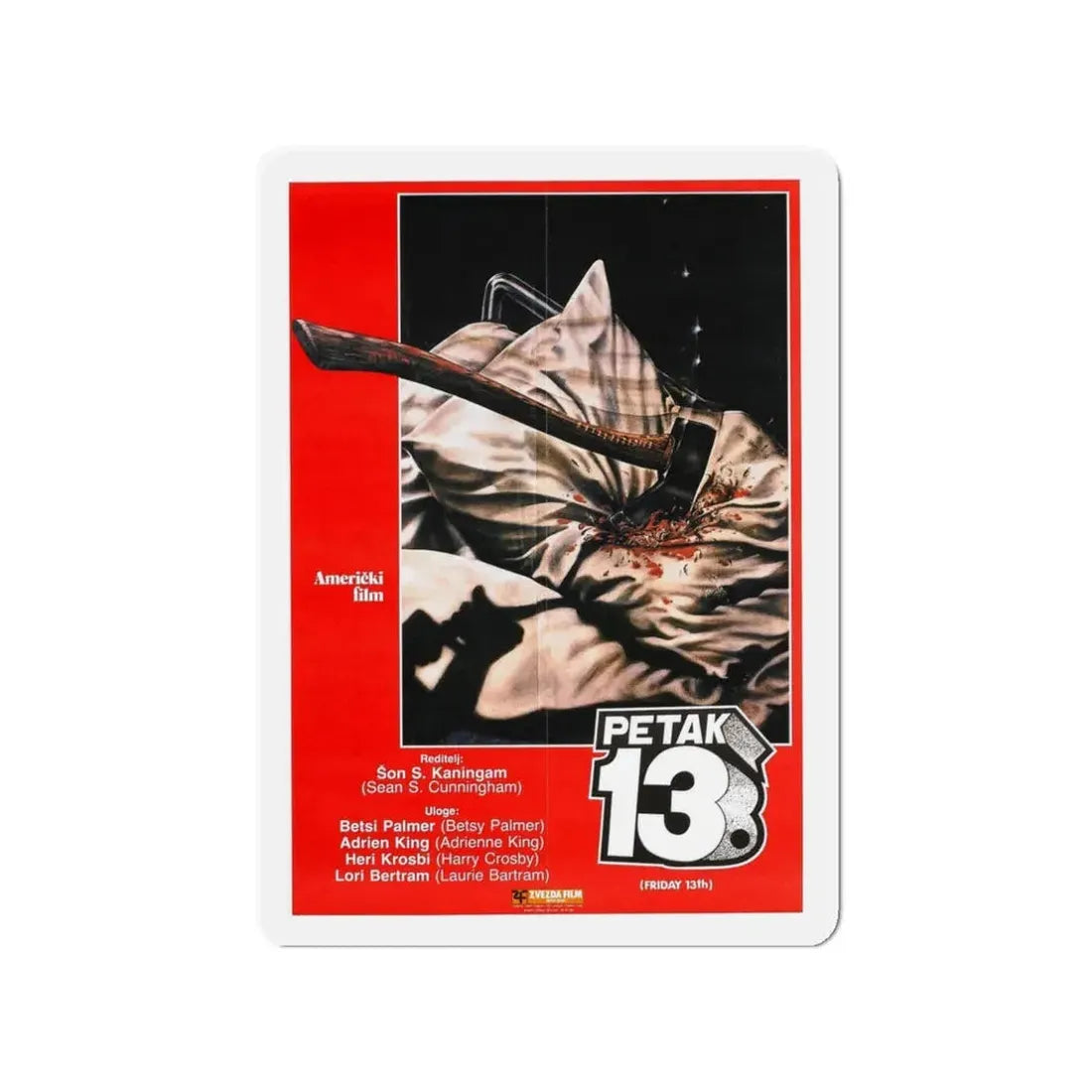 FRIDAY THE 13TH (POLISH) 1980 Movie Poster - Refrigerator Magnet 3 Inch - The Sticker Space