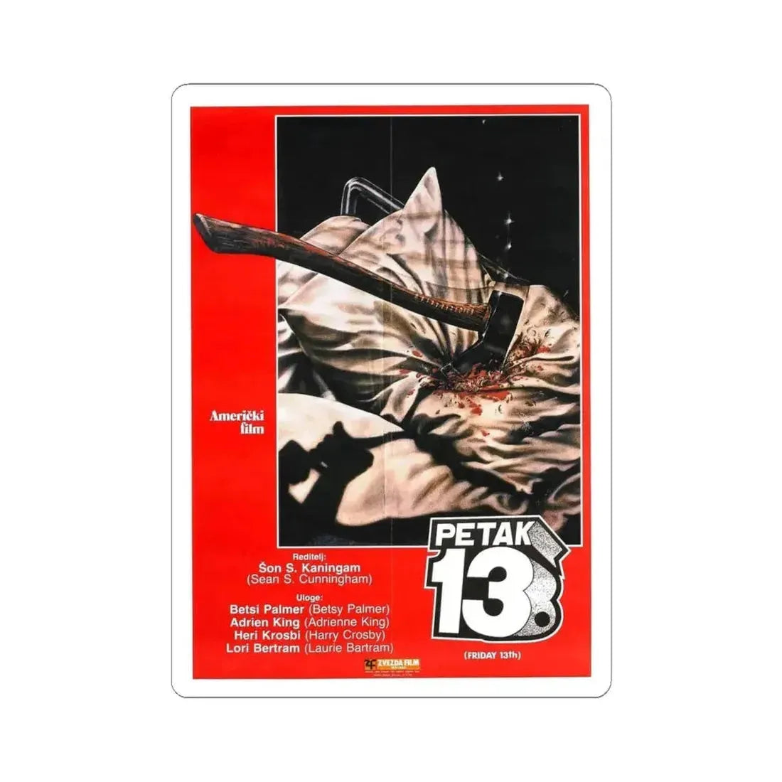 FRIDAY THE 13TH (POLISH) 1980 Movie Poster - STICKER Vinyl Kiss-Cut Decal 4 Inch White - The Sticker Space