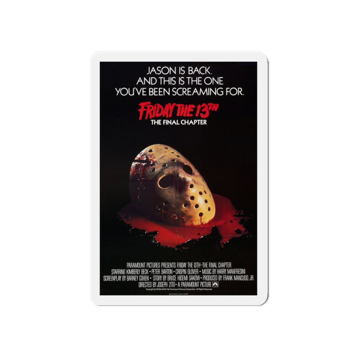 FRIDAY THE 13TH - THE FINAL CHAPTER (2) 1984 Movie Poster - Die-Cut Magnet-5" x 5"-The Sticker Space