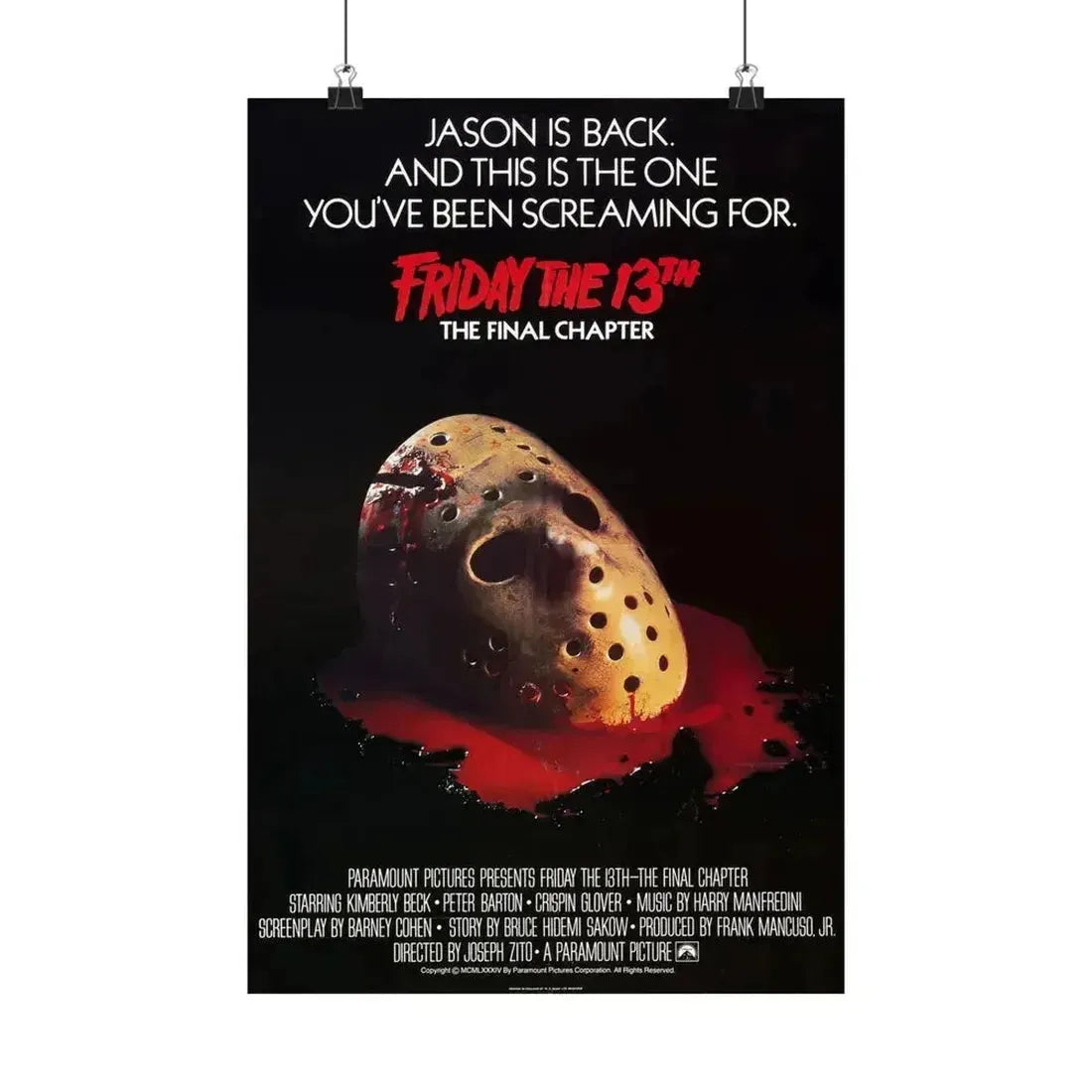 FRIDAY THE 13TH - THE FINAL CHAPTER (2) 1984 - Paper Movie Poster 12″ x 18″ Matte - The Sticker Space