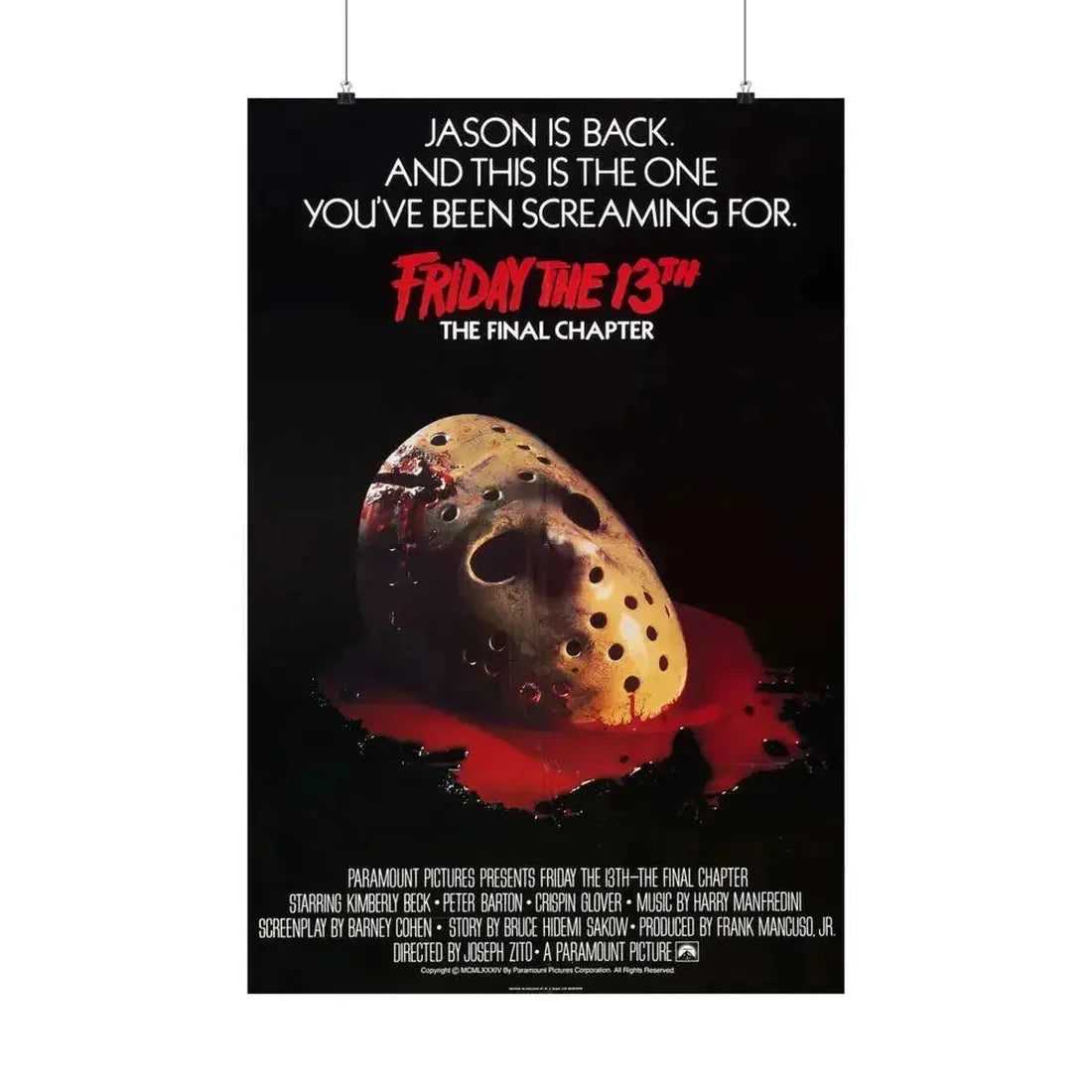 FRIDAY THE 13TH - THE FINAL CHAPTER (2) 1984 - Paper Movie Poster 24″ x 36″ Matte - The Sticker Space