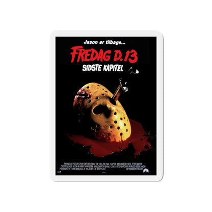 FRIDAY THE 13TH - THE FINAL CHAPTER (DANISH) 1984 Movie Poster - Die-Cut Magnet-5" x 5"-The Sticker Space