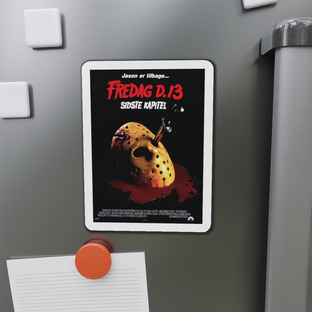 FRIDAY THE 13TH - THE FINAL CHAPTER (DANISH) 1984 Movie Poster - Die-Cut Magnet-The Sticker Space