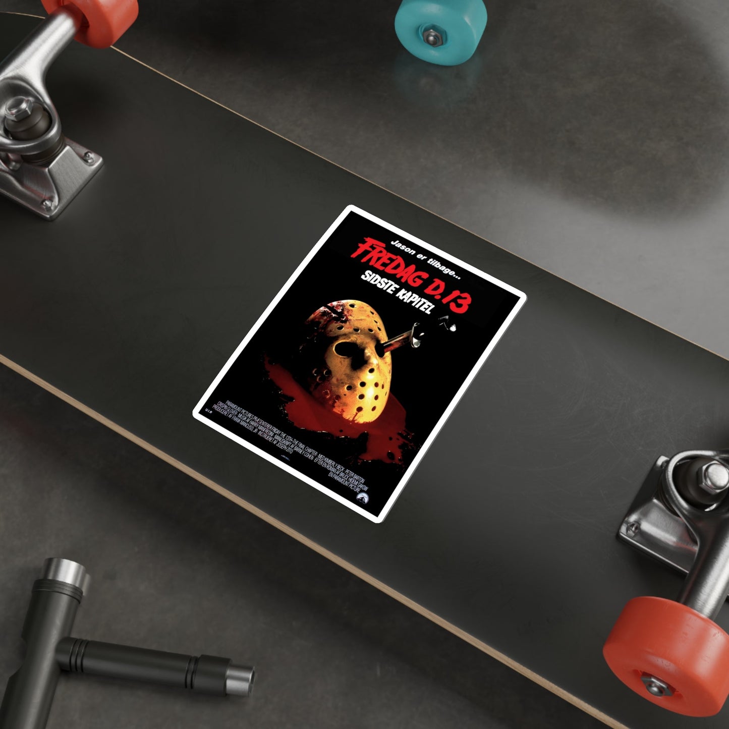 FRIDAY THE 13TH - THE FINAL CHAPTER (DANISH) 1984 Movie Poster STICKER Vinyl Die-Cut Decal-The Sticker Space