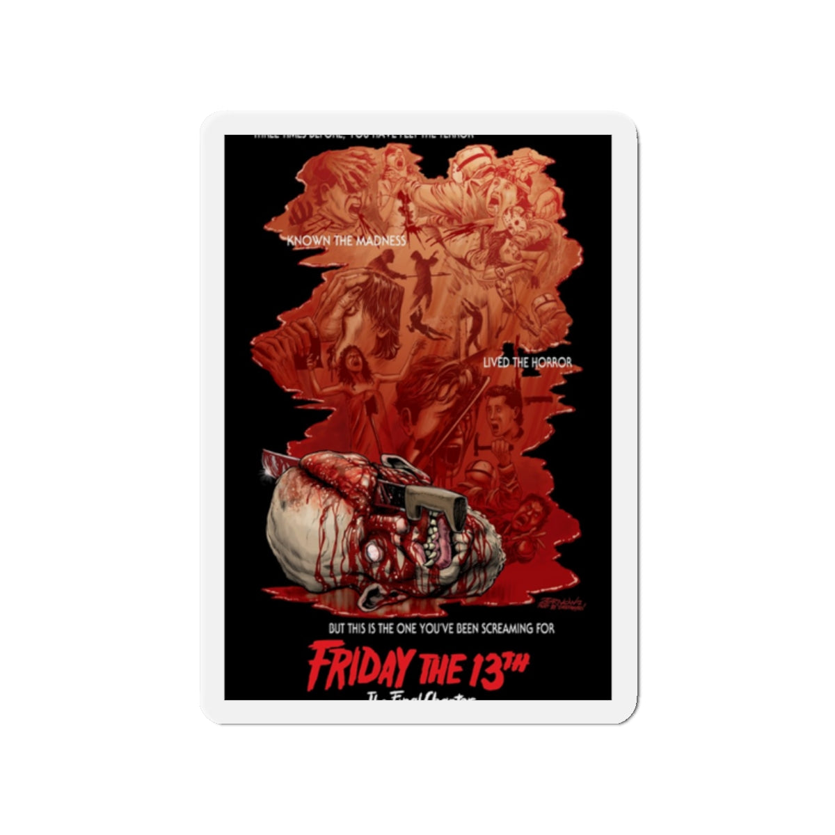 FRIDAY THE 13TH - THE FINAL CHAPTER (JEFF ZORNOW) 1984 Movie Poster - Die-Cut Magnet-2" x 2"-The Sticker Space