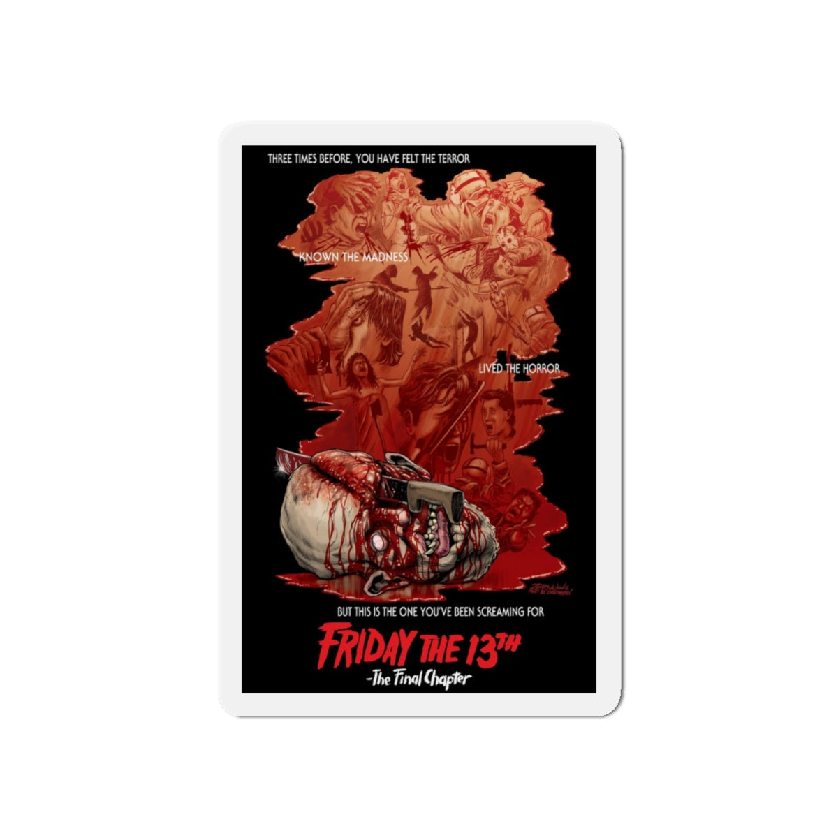 FRIDAY THE 13TH - THE FINAL CHAPTER (JEFF ZORNOW) 1984 Movie Poster - Die-Cut Magnet-5" x 5"-The Sticker Space