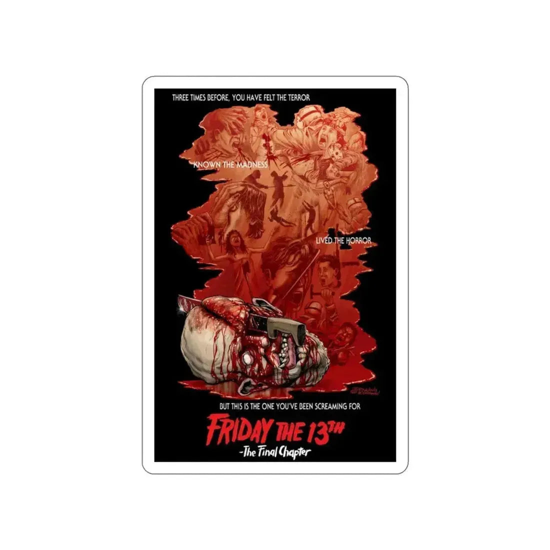 FRIDAY THE 13TH - THE FINAL CHAPTER (JEFF ZORNOW) 1984 Movie Poster STICKER Vinyl Die-Cut Decal 3 Inch - The Sticker Space