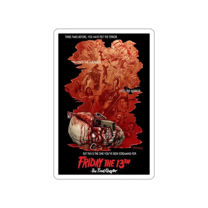 FRIDAY THE 13TH - THE FINAL CHAPTER (JEFF ZORNOW) 1984 Movie Poster STICKER Vinyl Die-Cut Decal 4 Inch - The Sticker Space