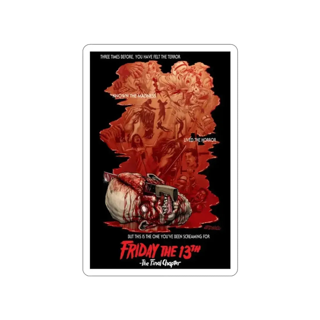 FRIDAY THE 13TH - THE FINAL CHAPTER (JEFF ZORNOW) 1984 Movie Poster STICKER Vinyl Die-Cut Decal - The Sticker Space