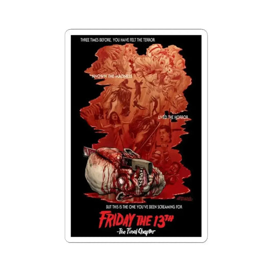FRIDAY THE 13TH - THE FINAL CHAPTER (JEFF ZORNOW) 1984 Movie Poster - STICKER Vinyl Kiss-Cut Decal 2 Inch White - The Sticker Space