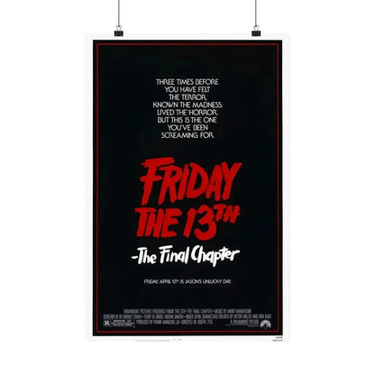FRIDAY THE 13TH - THE FINAL CHAPTER (TEASER) 1984 - Paper Movie Poster 16″ x 24″ Matte - The Sticker Space