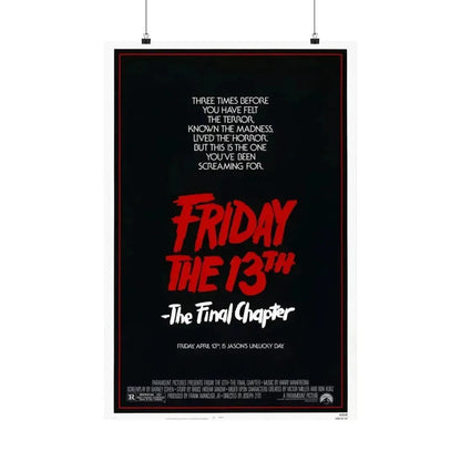 FRIDAY THE 13TH - THE FINAL CHAPTER (TEASER) 1984 - Paper Movie Poster 20″ x 30″ Matte - The Sticker Space