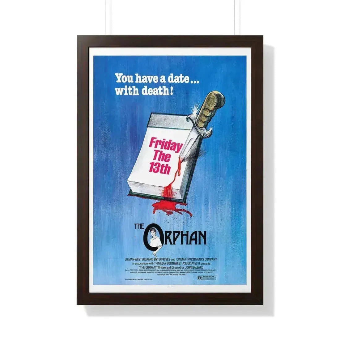 FRIDAY THE 13TH THE ORPHAN 1979 - Framed Movie Poster 20" x 30" Walnut - The Sticker Space