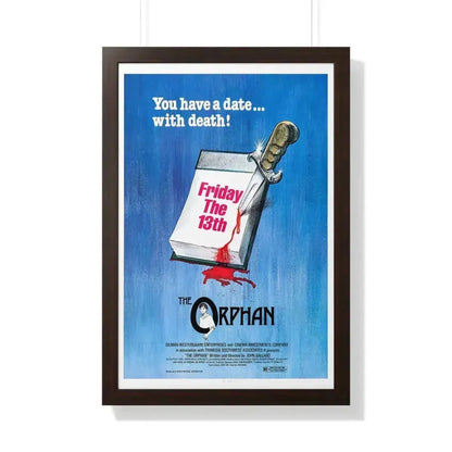 FRIDAY THE 13TH THE ORPHAN 1979 - Framed Movie Poster 20" x 30" Walnut - The Sticker Space