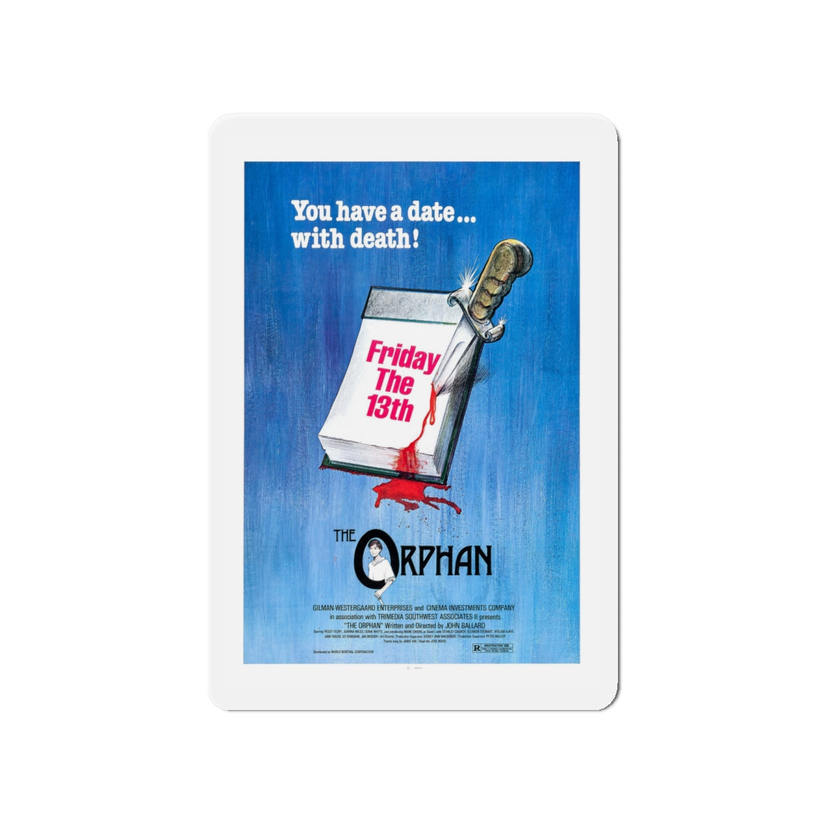 FRIDAY THE 13TH THE ORPHAN 1979 Movie Poster - Die-Cut Magnet-4" x 4"-The Sticker Space