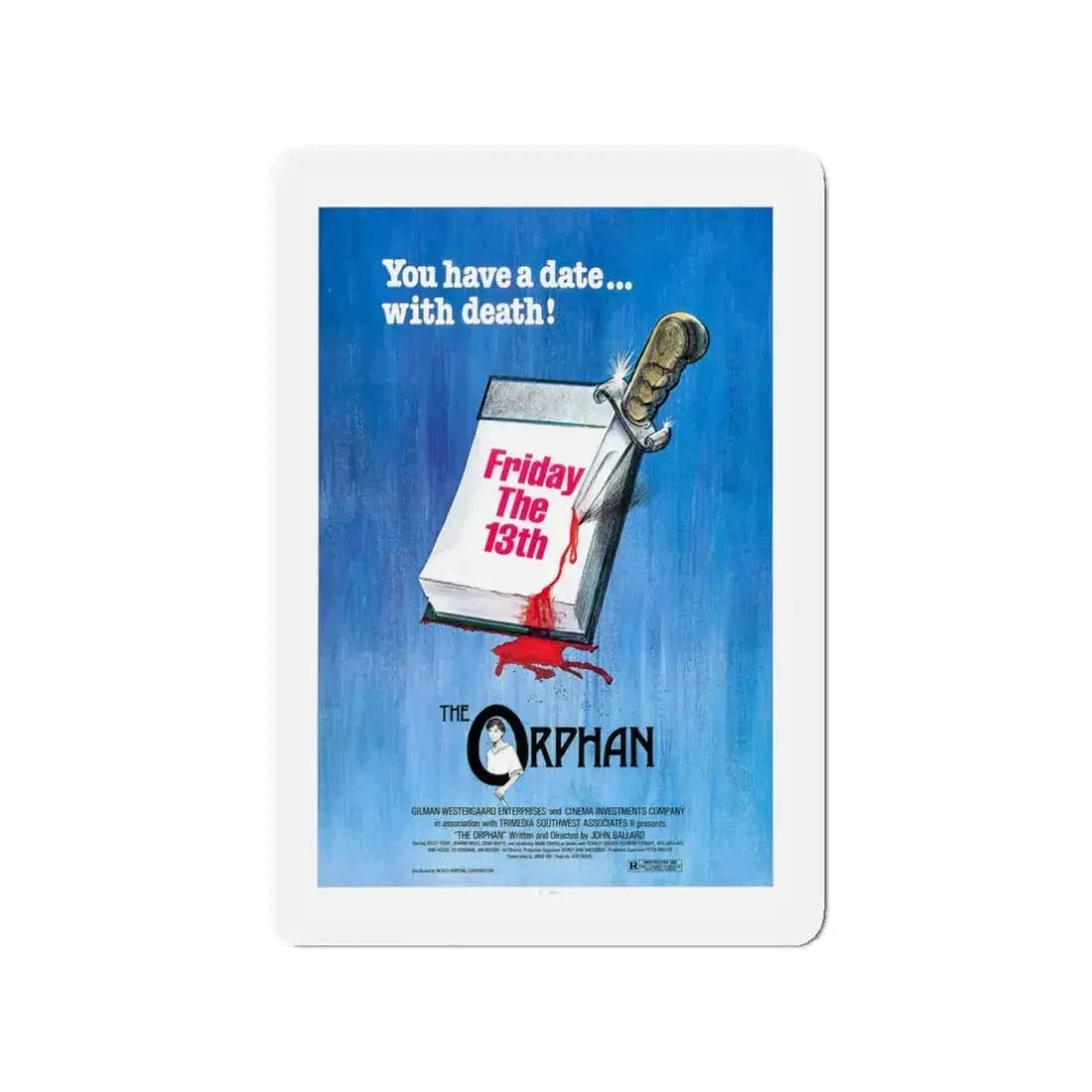FRIDAY THE 13TH THE ORPHAN 1979 Movie Poster - Refrigerator Magnet 3 Inch - The Sticker Space