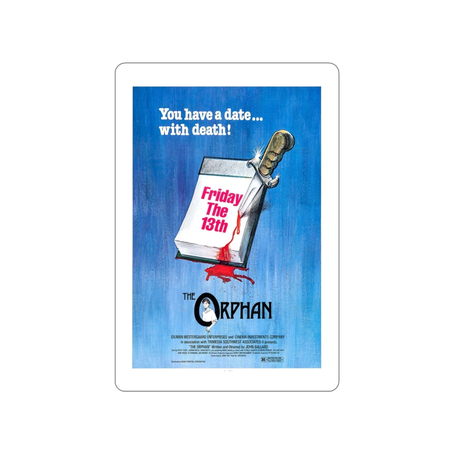 FRIDAY THE 13TH THE ORPHAN 1979 Movie Poster STICKER Vinyl Die-Cut Decal-3 Inch-The Sticker Space