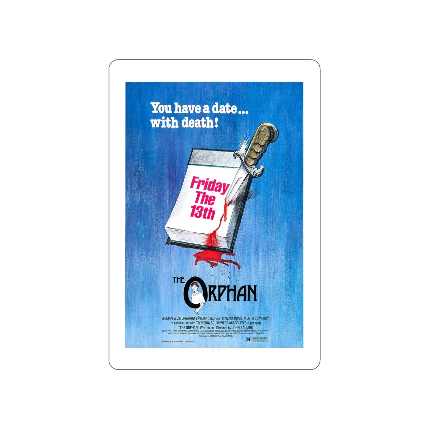 FRIDAY THE 13TH THE ORPHAN 1979 Movie Poster STICKER Vinyl Die-Cut Decal-5 Inch-The Sticker Space