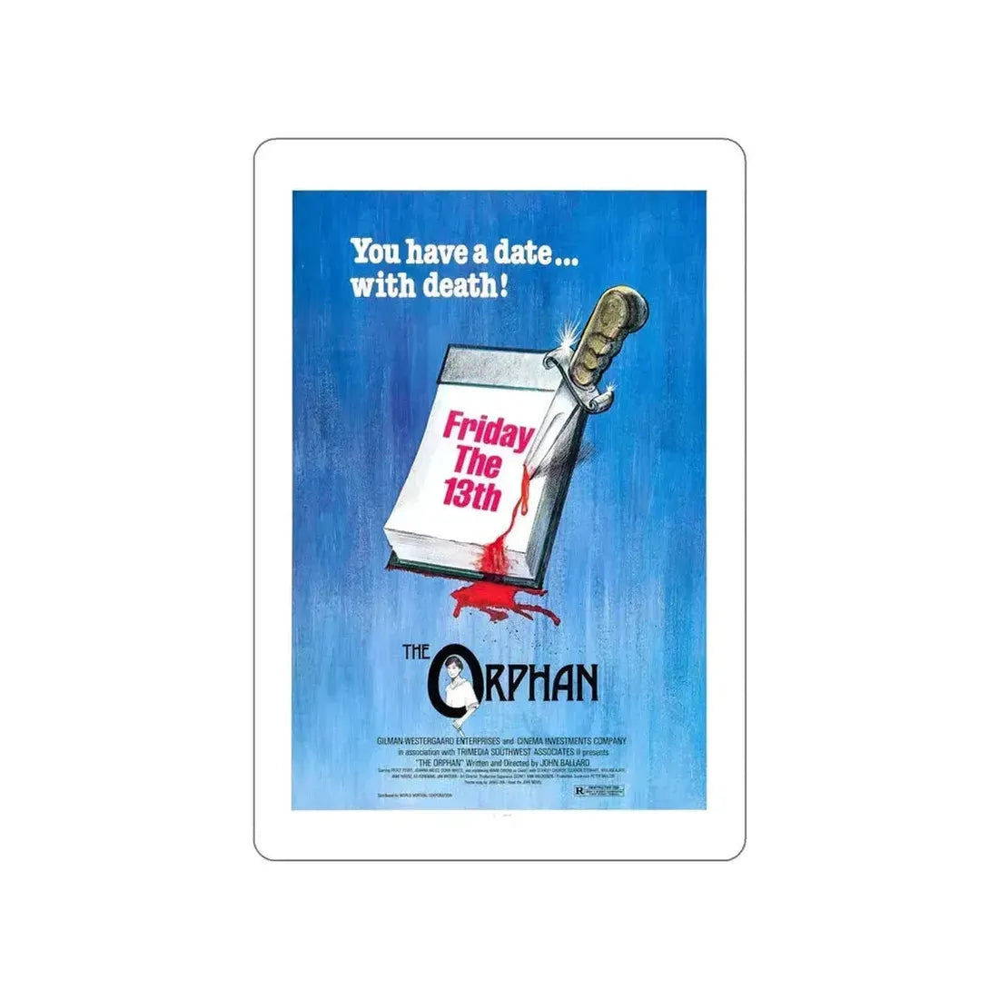 FRIDAY THE 13TH THE ORPHAN 1979 Movie Poster STICKER Vinyl Die-Cut Decal - The Sticker Space