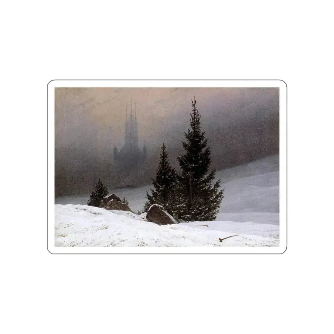FRIEDRICH, Caspar David - Winter Landscape (Artwork) STICKER Vinyl Die-Cut Decal - The Sticker Space