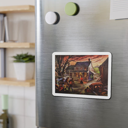 Friendly Neighbours (Magazine Illustration) Refrigerator Magnet-The Sticker Space