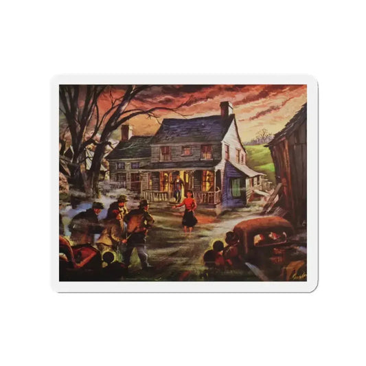Friendly Neighbours (Magazine Illustration) Refrigerator Magnet 2 Inch Die-Cut - The Sticker Space