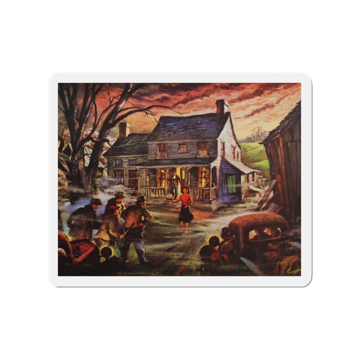 Friendly Neighbours (Magazine Illustration) Refrigerator Magnet-2" x 2"-The Sticker Space