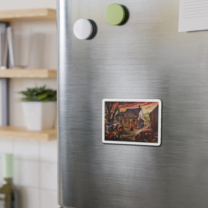 Friendly Neighbours (Magazine Illustration) Refrigerator Magnet-The Sticker Space