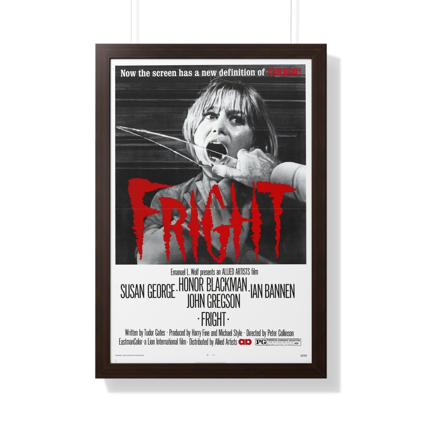 FRIGHT 1971 - Framed Movie Poster-20" x 30"-The Sticker Space