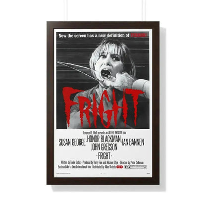 FRIGHT 1971 - Framed Movie Poster 20" x 30" Walnut - The Sticker Space