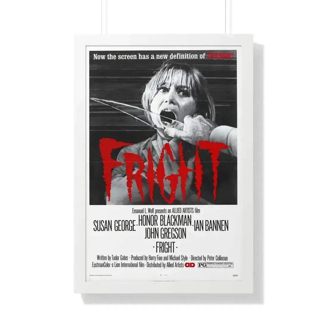 FRIGHT 1971 - Framed Movie Poster 20" x 30" White - The Sticker Space
