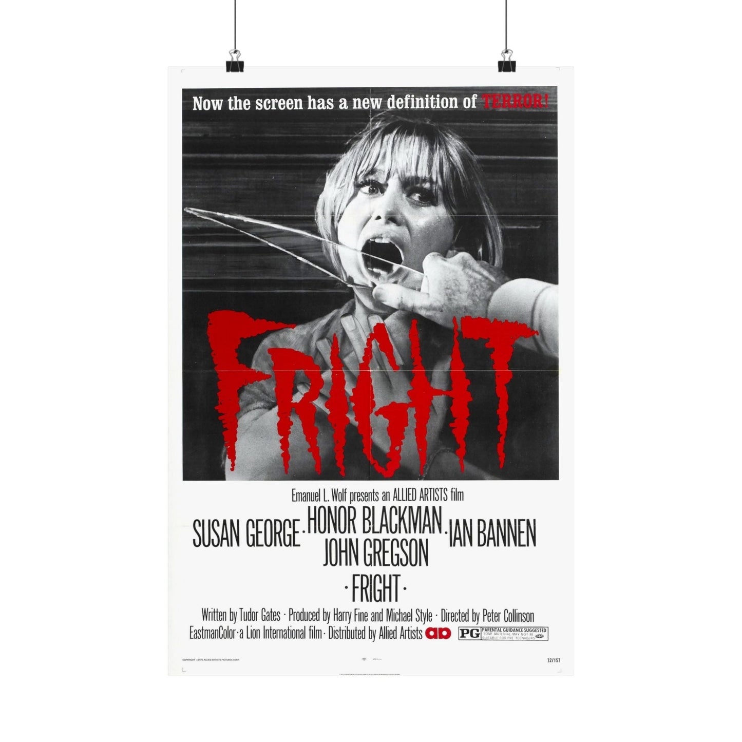 FRIGHT 1971 - Paper Movie Poster-16″ x 24″-The Sticker Space