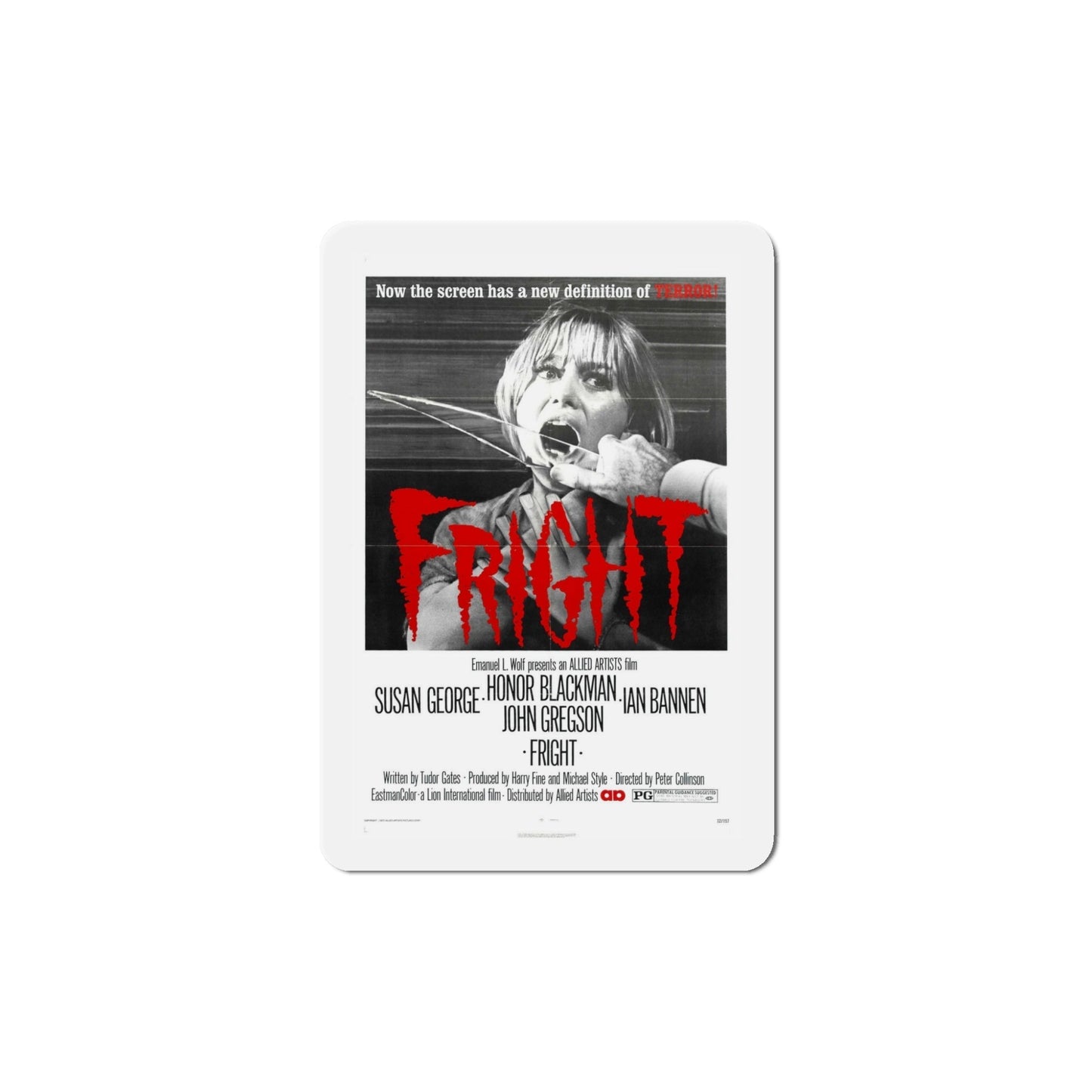 Fright 1972 Movie Poster Die-Cut Magnet-5 Inch-The Sticker Space