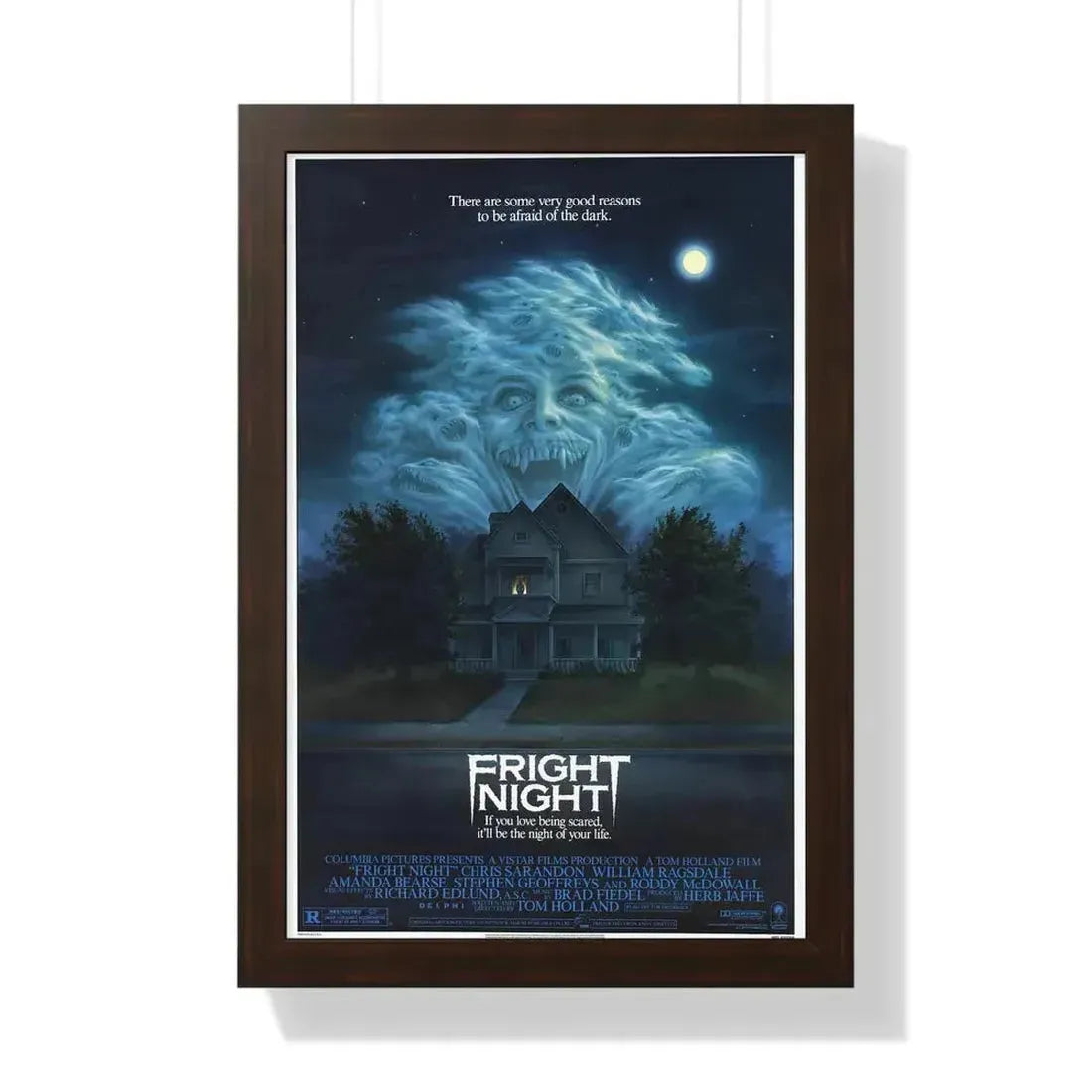 FRIGHT NIGHT 1985 - Framed Movie Poster 16″ x 24″ Walnut - The Sticker Space