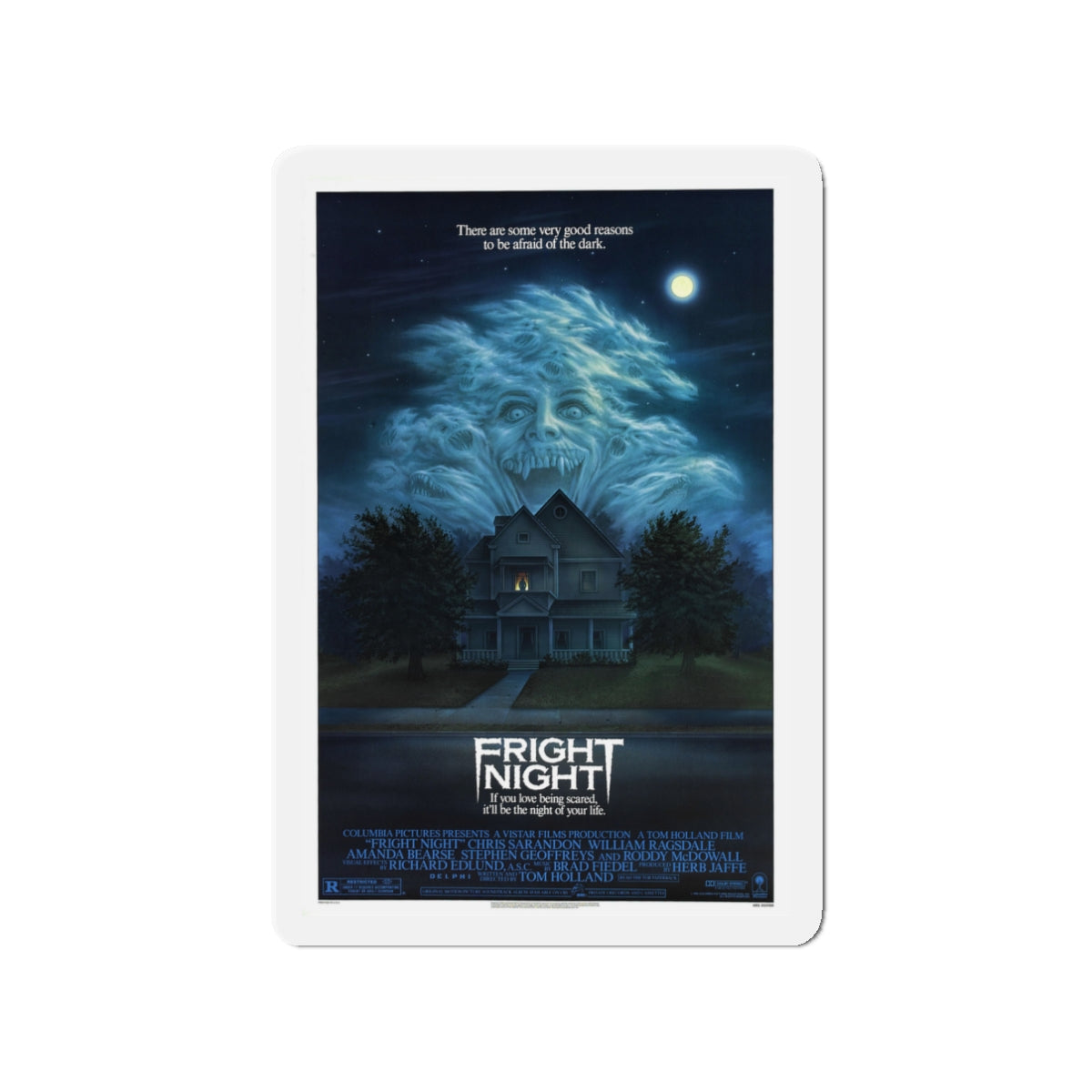 FRIGHT NIGHT 1985 Movie Poster - Die-Cut Magnet-3" x 3"-The Sticker Space