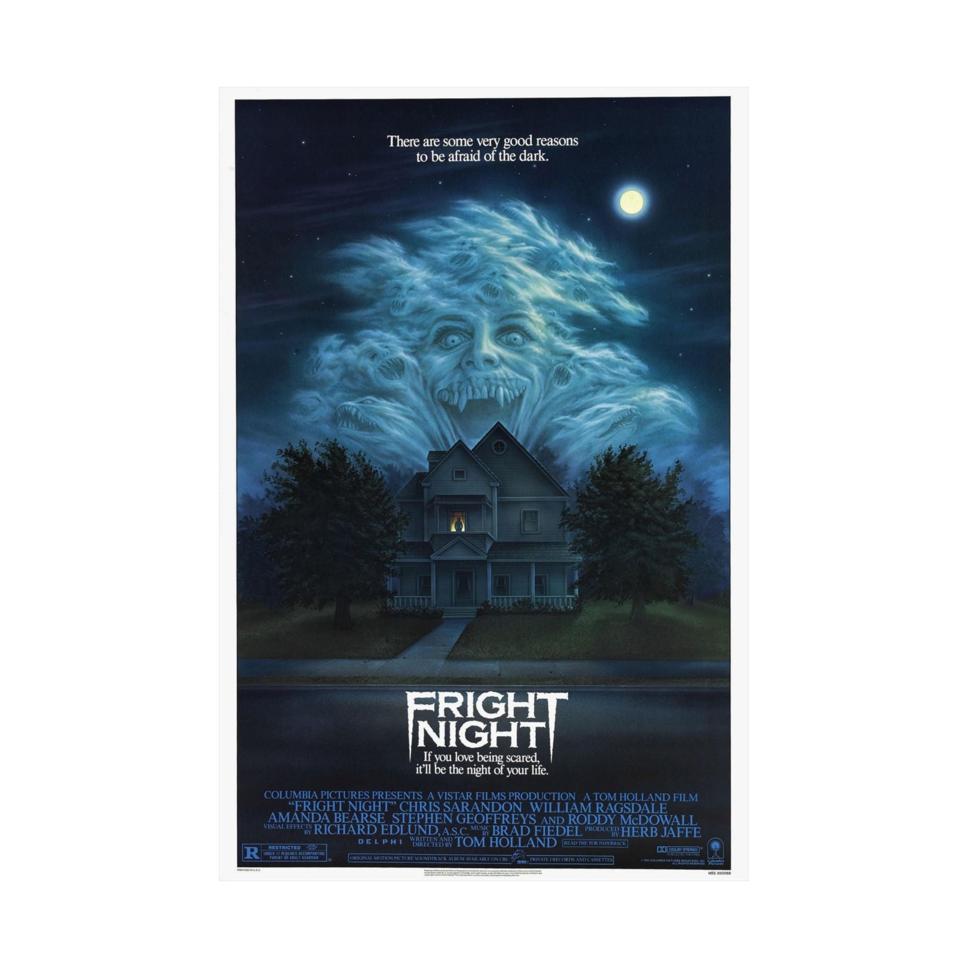 FRIGHT NIGHT 1985 - Paper Movie Poster-The Sticker Space